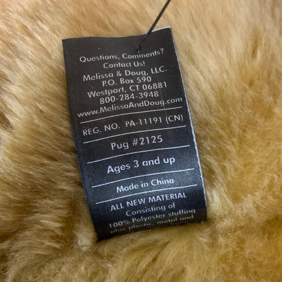 Melissa & Doug Pug Dog 2125 Realistic Plush Toy Stuffed Animal 18 inch - Picture 7 of 7